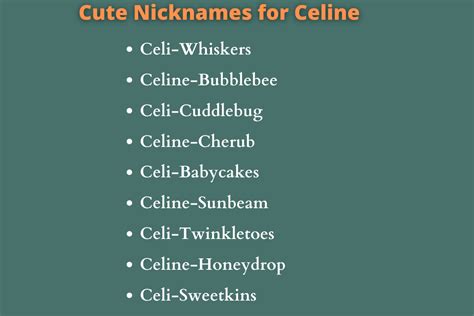 names similar to celine|celine nicknames.